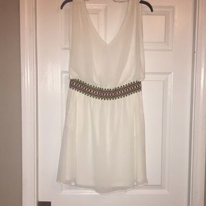 White v-neck dress with empire waist!